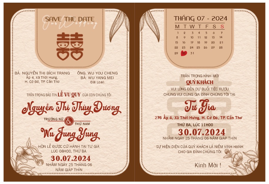 Thiệp cưới online - Đám cưới Thuỳ Dương